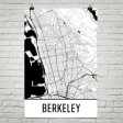 Berkeley CA Street Map Poster on Sale