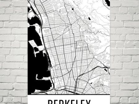 Berkeley CA Street Map Poster on Sale