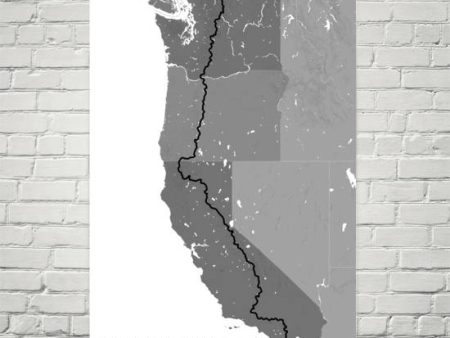 Pacific Crest Trail Map Art Prints Cheap