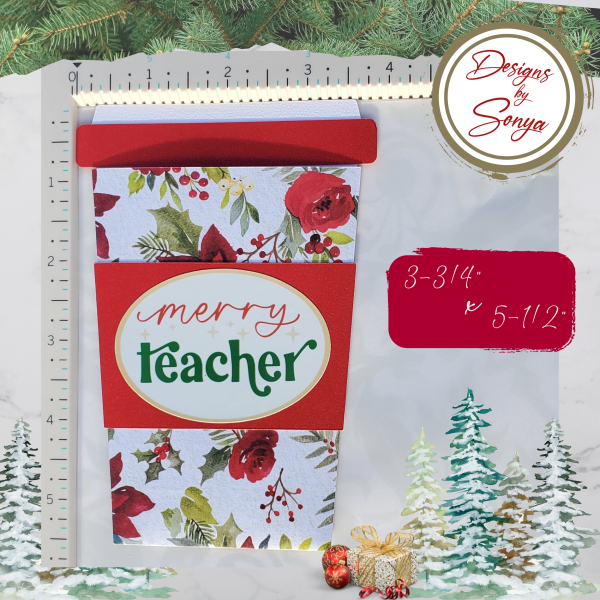 Handcrafted Teacher Christmas Coffee Cup Pull-Out Gift Card Holder | Unique Holiday Season Gift Giving for Coffee Lovers Hot on Sale