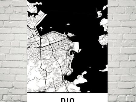 Rio de Janeiro Street Map Poster For Sale