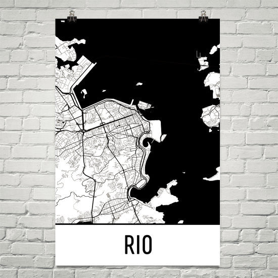 Rio de Janeiro Street Map Poster For Sale