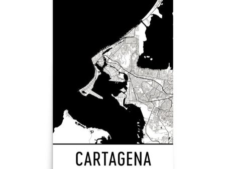 Cartagena Colombia Street Map Poster For Sale