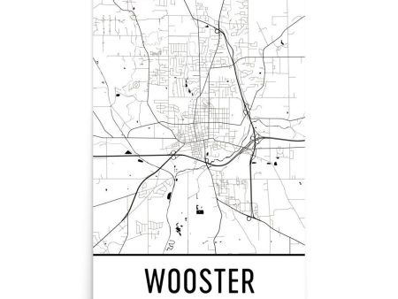 Wooster OH Street Map Poster Sale