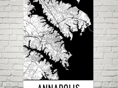 Annapolis MD Street Map Poster Online now