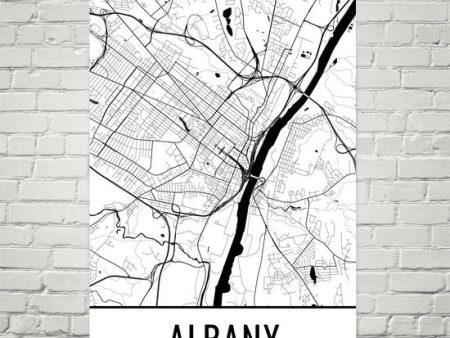 Albany NY Street Map Poster For Sale