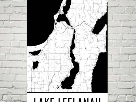 Lake Leelanau MI Art and Maps For Cheap