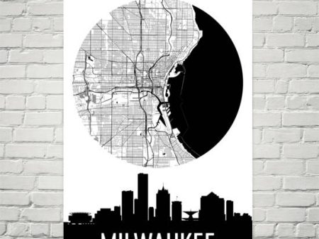 Milwaukee Skyline Silhouette Art Prints Supply