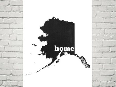 Alaska Home State Map Art Sale