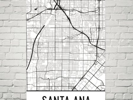 Santa Ana CA Street Map Poster Online now