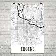 Eugene OR Street Map Poster For Discount