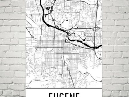 Eugene OR Street Map Poster For Discount