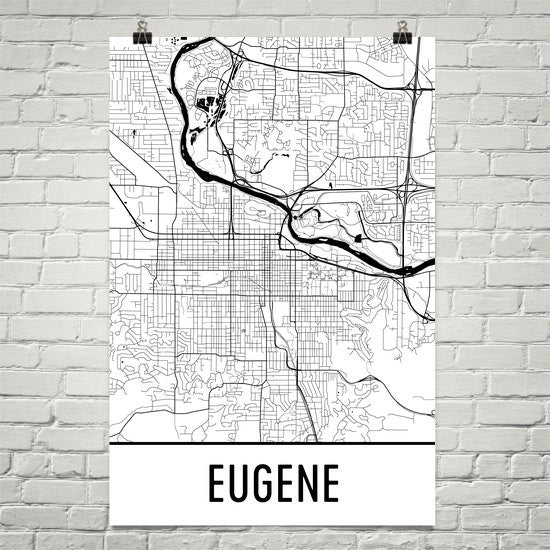 Eugene OR Street Map Poster For Discount