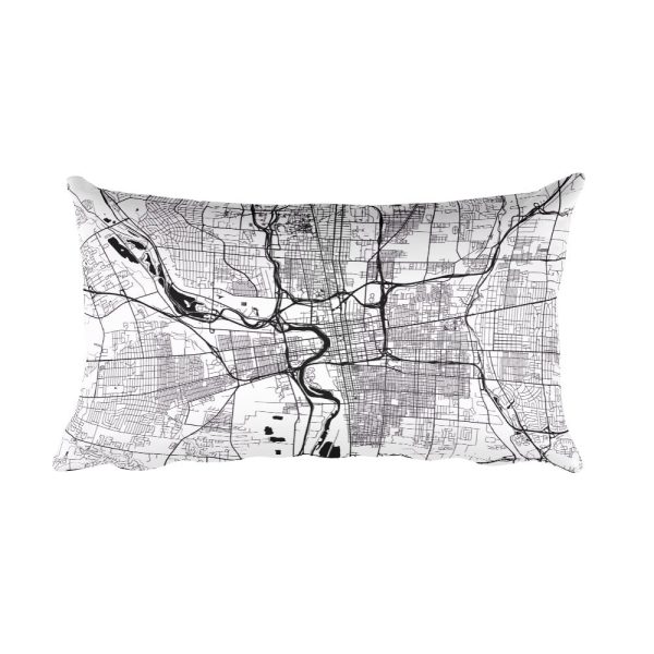 Columbus Map Pillow – Modern Map Art Online Sale