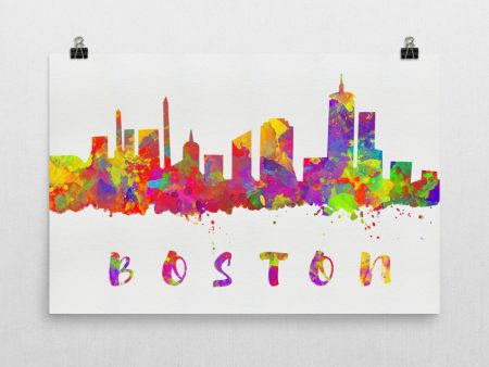 Boston Skyline Art Print Discount