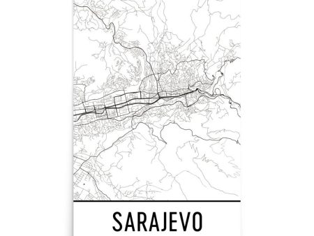 Sarajevo Street Map Poster Online Hot Sale