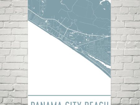 Panama City Beach Street Map Poster on Sale