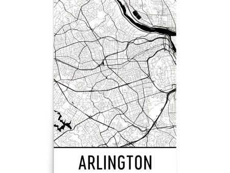 Arlington VA Street Map Poster For Cheap