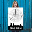 Grand Rapids Skyline Silhouette Art Prints For Discount