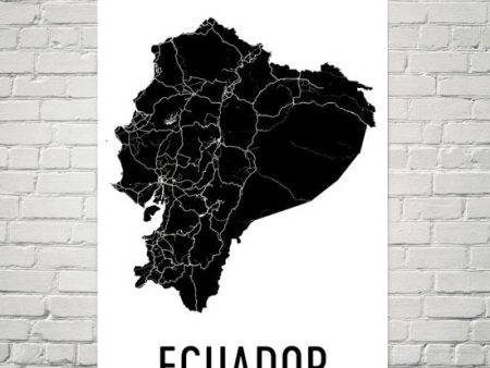 Ecuador Wall Map Print - Modern Map Art Supply