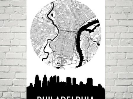 Philadelphia Skyline Silhouette Art Prints on Sale