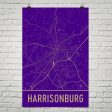 Harrisonburg VA Street Map Poster Online Hot Sale