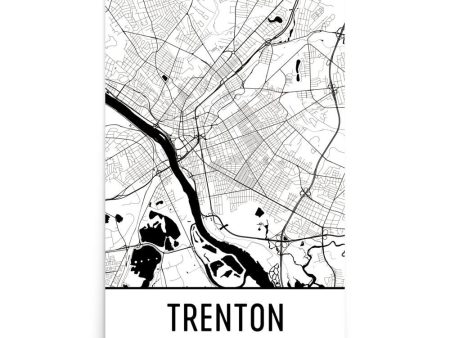 Trenton New Jersey Street Map Poster Online Hot Sale