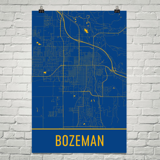 Bozeman MT Street Map Poster Online