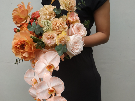 Ranunculus Orange Peach Bridal Bouquet Online Hot Sale