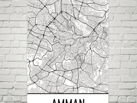 Amman Jordan Street Map Poster For Sale