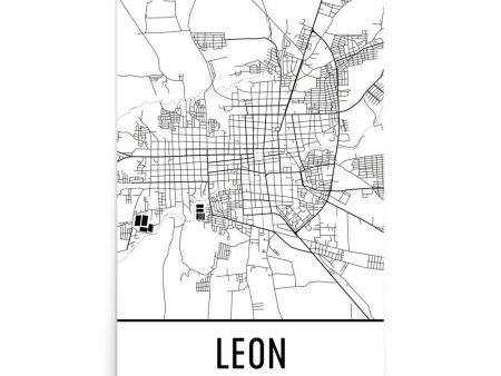 Leon Nicaragua Street Map Poster For Cheap