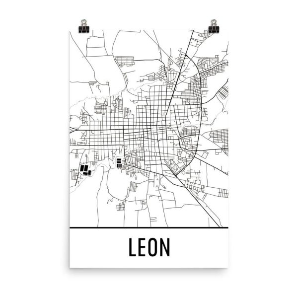 Leon Nicaragua Street Map Poster For Cheap