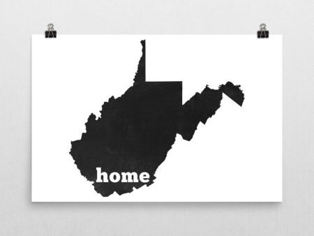 West Virginia Home State Map Art For Sale