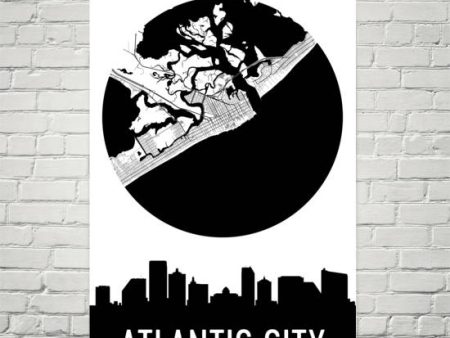 Atlantic City Skyline Silhouette Art Prints Online