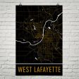 West Lafayette IN Street Map Poster Online Sale