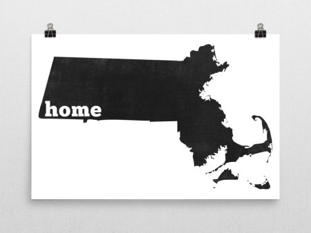 Massachusetts Home State Map Art For Cheap