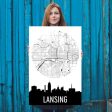 Lansing Skyline Silhouette Art Prints Sale