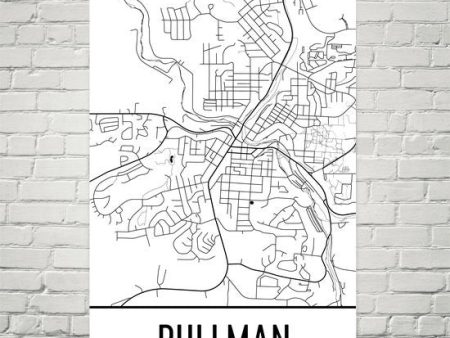 Pullman WA Street Map Poster Fashion