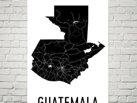 Guatemala Wall Map Print - Modern Map Art For Discount