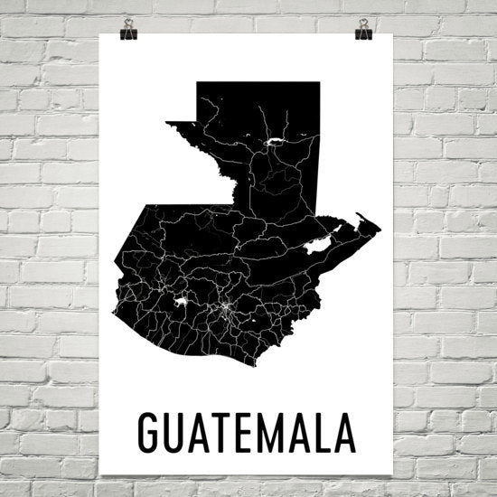 Guatemala Wall Map Print - Modern Map Art For Discount