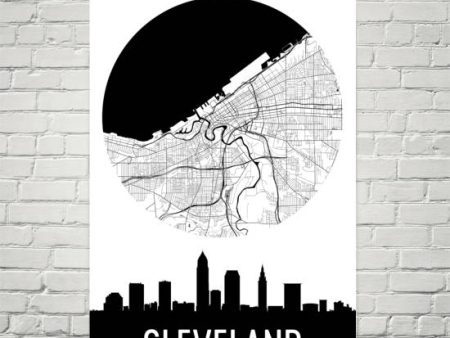 Cleveland Skyline Silhouette Art Prints Online now