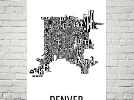 Denver Neighborhood Typography Prints – Modern Map Art on Sale