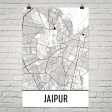 Jaipur India Street Map Poster Cheap