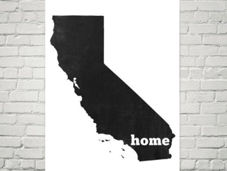 California Home State Map Art Sale