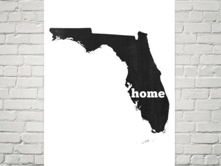 Florida Home State Map Art Online Sale