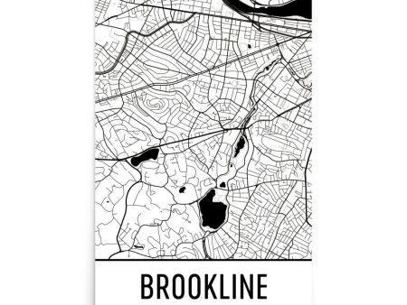 Brookline MA Street Map Poster Online Sale