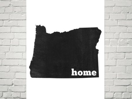 Oregon Home State Map Art Hot on Sale