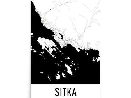 Sitka Alaska Street Map Poster Supply