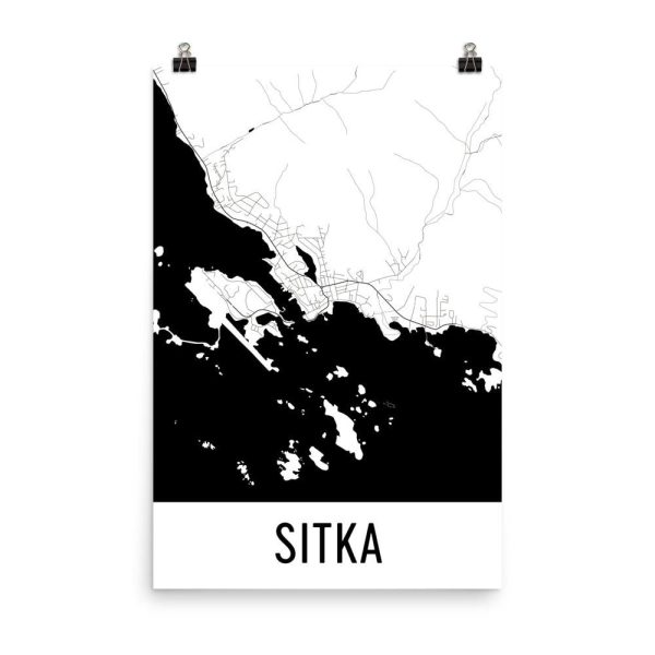 Sitka Alaska Street Map Poster Supply