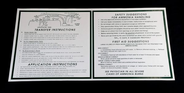 Decal - TRANSFER INSTRUCTIONS - Green on White - NH3 Safety Decal Sale